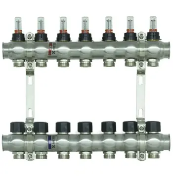 Колектор з витратомірами Raftec STEEL 1"х7 RC03-07