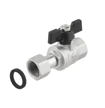 Кран прямий з накидною гайкою Raftec BLACK DN15 1/2" метелик PRB-1