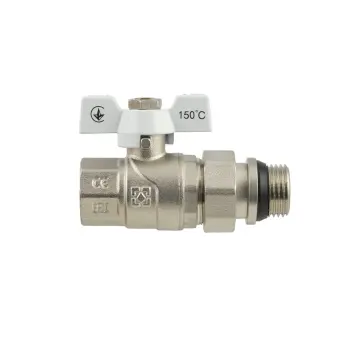 Кран кульовий з американкою Raftec WHITE DN25 1" з антипротіканням метелик WRB-3
