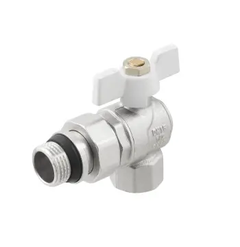 Кран кутовий з американкою Raftec WHITE DN15 1/2" з антипротіканням метелик WRBS-1