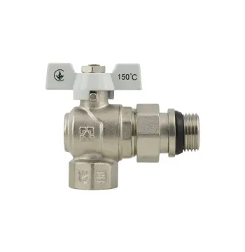 Кран кутовий з американкою Raftec WHITE DN20 3/4" з антипротіканням метелик WRBS-2
