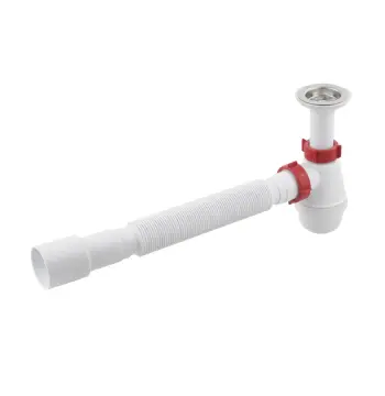 Сифон для умивальника PLM 1 1/4"x40 з литим випуском/з гофротрубою 40x40/50 PM 40 SF 10 02