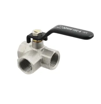 Кран кульовий триходовий Raftec BLACK DN15 1/2" ВВ TDRH01