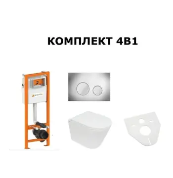 Комплект унітаз VENTA FLIGHT+ Інст ZSP/M400/0/K KK pol+Клав.SPP/112/0/K,+пан.AKC/108/0/T