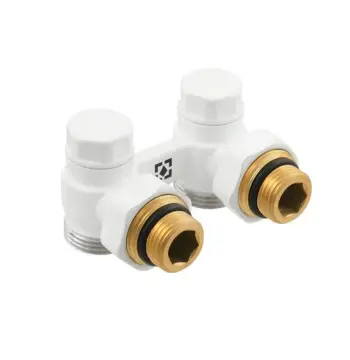 Вузол нижнього підключення радіатора Raftec WHITE кутовий 1/2"х3/4" DHRKA11-W