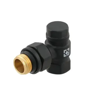 Клапан радіаторний кутовий Raftec BLACK 1/2"х1/2" (відсічний) DNRK11-B