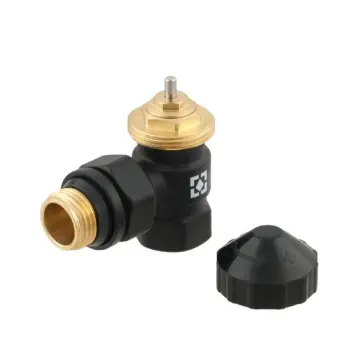 Термостатичний клапан кутовий Raftec BLACK 1/2"х1/2" М30x1,5 DKPT11-B