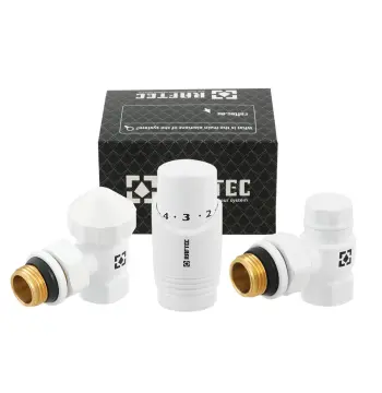 Комплект для підключення радіатора кутовий Raftec WHITE 1/2" DKTU11-W