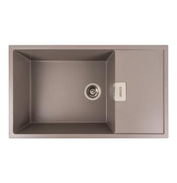 Гранітна мийка для кухні Platinum 8650 DIAMOND матова Дюна