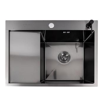 Кухонна мийка CM 65*50 R PVD чорна VALESO Handmade DÉCOR 3.0/1.0