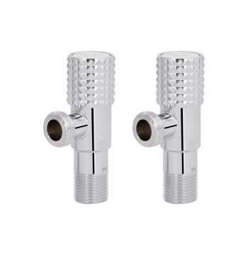 Комплект угловых кранов Thermo Alliance Standart (круг, белый) 1/2"НН, нерж, хром, керам. букса TAS350W1515W