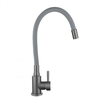 Змішувач для кухні Lidz Aria 015F3 (k35) з гнучким виливом LDARI015F3GGRP49565 Graphite/Grey