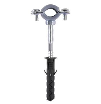 Хомут в зборi CR 3/8″ (16-19мм) з гвинтом-шурупом 8*80 та дюбелем в уп., сірий