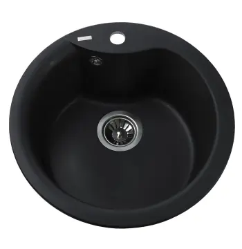 Гранітна мийка Globus Lux ORTA чорний 485мм-А0002