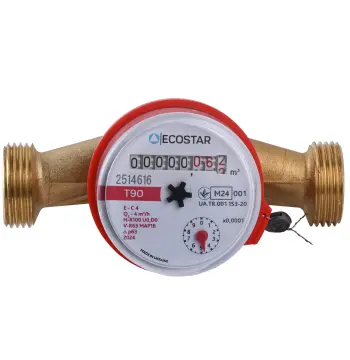 Лічильник гарячої води ECOSTAR DN20 3/4″ без штуцера L130 E-C 4,0 без КМЧ