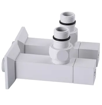 Набір Кран напівобертовий кутовий з американкою SOLOMON LUX 1/2″ CUBE WHITE 8888 (1уп)