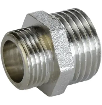 Ніпель редукційний 1/2″х3/8″ЗЗ нікельований А0542А(нк)