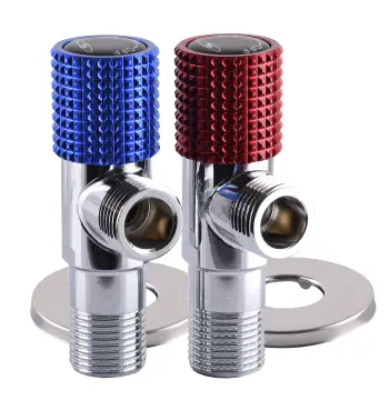 !!Набір кранів кутових кераміка SOLOMON EXCLUSIVE 1/2″X1/2″ 9889 RED/BLUE (1уп.)