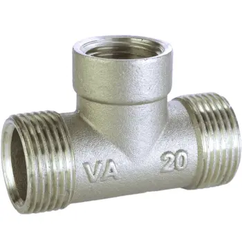 Трійник редукційний 3/4″х1/2″х3/4″ЗВЗ нікельований A0224А(нк)