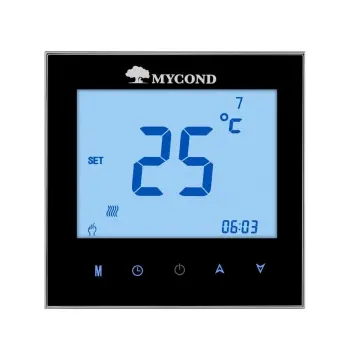 Термостат квадратний сенсорний чорний LCD 2 канали AC220V Wi-Fi /MС-TRF-B2F-B-4 MYCOND/
