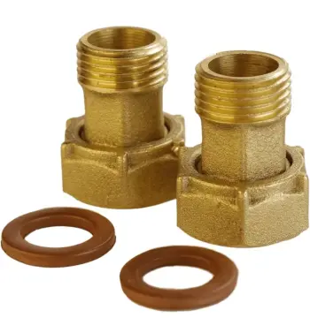 Комплект штуцерів для лічильника латунний 3/4″ВР х 1/2″ЗР з біконітовою прокладкою Б2709-1КбА