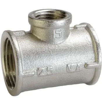 Трійник редукційний 1″х1/2″х1″ВВВ нікельований А0206А(нк)
