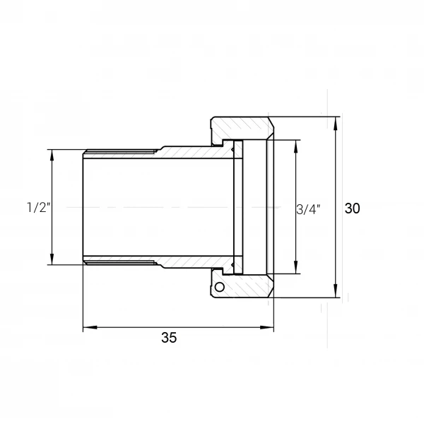 Комплект штуцеров 3/4″Вх1/2″Н латунный LR433L OPTIMUM