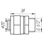 Муфта с наружной резьбой APE ITALY 701 L 1/2″х20