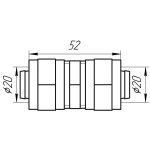 Муфта промежуточная APE ITALY 703 L 20x20