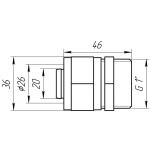 Муфта с наружной резьбой APE ITALY 701 L 1″x26