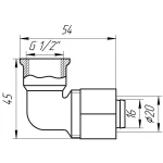 Уголок с внутренней резьбой APE ITALY 752 L 1/2″х20