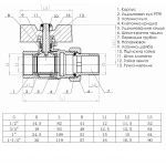 Кран шаровый прямой с американкой SOLOMON 1 1/4″ УСИЛЕННЫЙ 1042