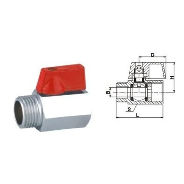 Кран шаровый мини SOLOMON 1/2″ НВ NV-3025 (2шт. в упак.)