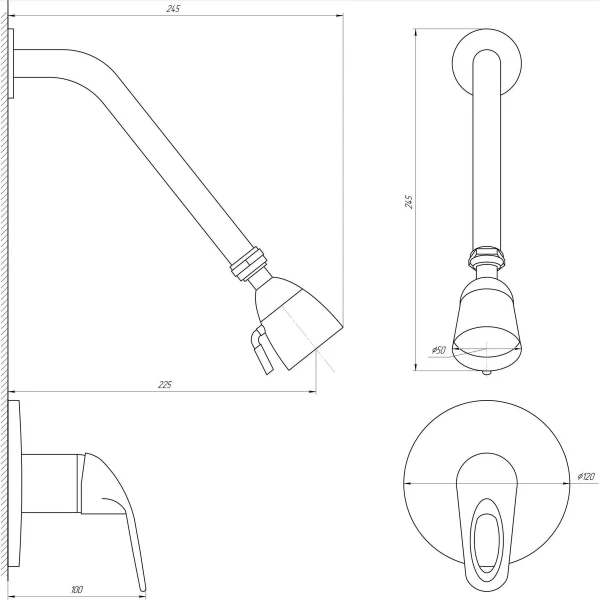 Смеситель для душа Globus Lux SENA GLS-0105S