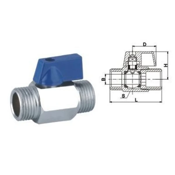 Кран шаровый мини SOLOMON 1/2″ НН NV-3161 (2шт. в упак.)