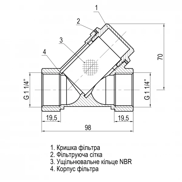 Фільтр грубого очищення SOLOMON 1 1/4″ 8011