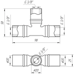 Тройник промежуточный пресс APE ITALY AP 131 20х20х20