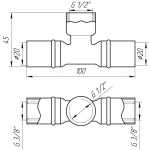 Тройник с внутренней резьбой пресс APE ITALY AP 132 20х1/2″х20
