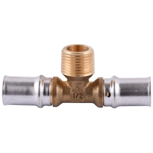 Тройник с наружной резьбой пресс APE ITALY AP 133 16х1/2″х16 Тройник с наружной резьбой пресс APE ITALY AP 133 16х1/2″х16