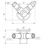 Тройник с ушками пресс APE ITALY AP 154D 16х1/2″х16