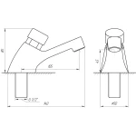 Кран-дозатор для умивальника MO1501,3bar., 7l/min
