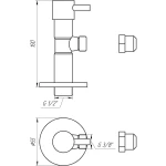 Кран полуоборотный угловой с цангой SOLOMON 1/2″х 3/8″ Lazer 7076 ( 2 шт.)