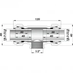 Соединение зажимное тройное 1/2″(Ø20мм)х1/2″В чугунное QТ Gebo