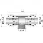 Соединение зажимное тройное 1 1/4″(Ø40мм)х1 1/4″В чугунное QТ Gebo