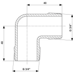 Угол VIEGA 3091  3/4″ ЗЗ (317980)