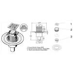 Трап з сухим затвором VIEGA ф50, нерж, решiтка 100*100 , верт. пластик 583224