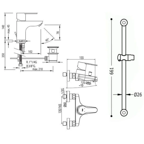 Набор смесителей TRES BM 13456780