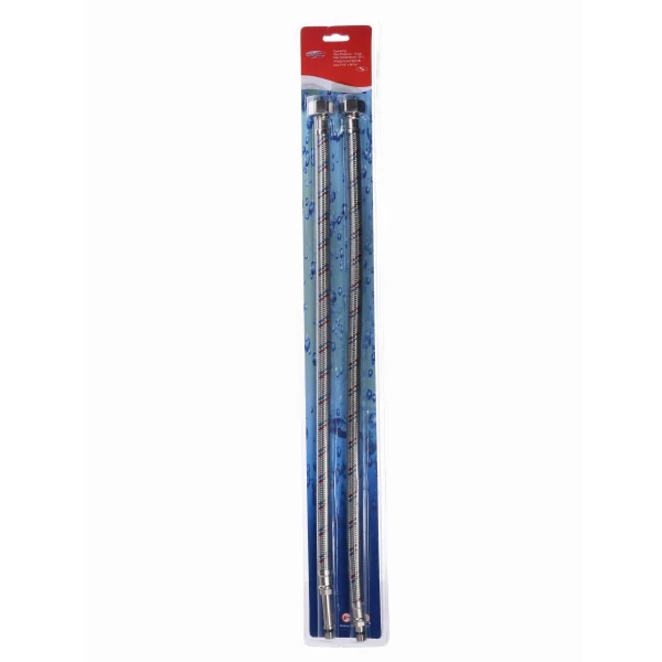 Шланг для смесителя Solomon (нерж.) М10х1/2″ 0,5м (HY6201 A+B)  ПАРА в блистере