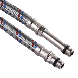 Шланг для смесителя Solomon (нерж.) М10х1/2″ 0,6м (HY6201 A+B)  ПАРА в блистере