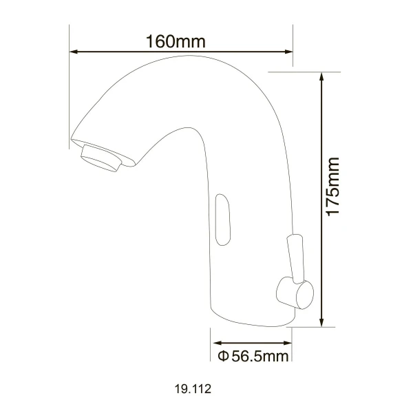 Смеситель сенсорный для умывальника HOTEC 19.112 DC/AC Hot/Cold с трансформатором